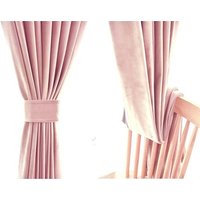 Paar Blush Pink Samtvorhänge, Schlafzimmer Wohnzimmer Benutzerdefinierte Vorhänge von CustomCurtainsBeyond