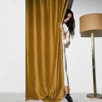 Paar Honiggelbe Samtvorhänge, Seidige Wohnzimmer Benutzerdefinierte Vorhänge Paar Honiggelbe Samtvorhänge, Seidige Wohnzimmer Benutzerdefinierte Vorhänge von CustomCurtainsBeyond