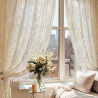 Boho Häkeln Fenster Vorhang Beige Klee Muster Drapieren Mit Quasten Boho Häkeln Fenster Vorhang Beige Klee Muster Drapieren Mit Quasten von CustomCurtainsStudio