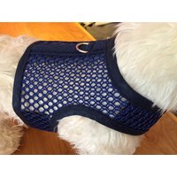 Atmungsaktives Blaues Mesh Kleines Hundegeschirr Made in Usa von CustomDogJacket