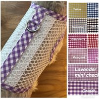 Gingham Trim Kleines Hundegeschirr, Atmungsaktives Weißes Netz, Made in Usa, Haustierkleidung, Hochzeits-Hundegeschirr von CustomDogJacket