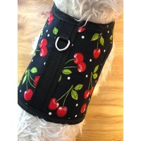 Retro Kirschen Kleines Hundegeschirr Made in Usa, Hundegeschirr, Haustierkleidung von CustomDogJacket