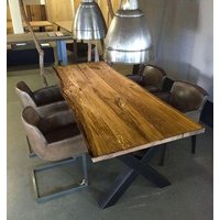 Benutzerdefinierte Größe Live Edge Esstisch, Bauernhaustisch, Rustikaler Holztisch, Handgefertigter Holzesstisch, Massivholztisch von CustomFurnitureBylbo