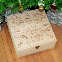 Weihnachtsbox - Maßgeschneiderte Holzbox Mit Gravur Für Kinder 28 cm von CustomGiftCoUK