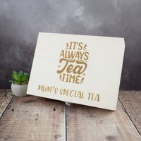 Personalisierte Gravierte Tee-Aufbewahrungsbox - Perfektes Individuelles Geschenk Für Teeliebhaber, Maßgeschneiderte Tee-Boxen von CustomGiftCoUK