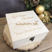 Weihnachtsabend-Box - Personalisierte Gravierte Weihnachtsabend-Holzkiste, Die Bereit Ist, Mit Geschenken Für Kinder Zu Füllen 2 Größen von CustomGiftCoUK
