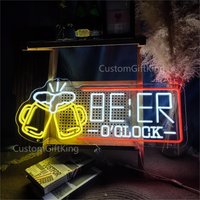 Bier-Uhr-Neonschild, Individuelles Party-Dekor, Neonlichtschild, Firmenlogo, Name, Neonlicht Für Wanddekoration, Led-Neonschild, Bar-Logo-Dekor von CustomGiftKing