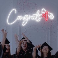 Benutzerdefinierte Neon Schild Für Abschluss Geschenke, Congrats Lights Personalisierte Schlafzimmer Wand Dekor, Namensschild Geschenk Kinder von CustomGiftKing