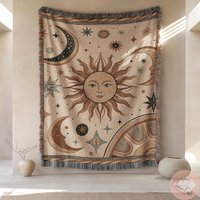 Celestial Woven Blanket Or Pillow, Moon Phase Throw, Starry Sky Astrology Decor, Cosmic Gift Personalized Blanket, For Couple Celestial Woven Blanket Or Pillow, Moon Phase Throw, Starry Sky Astrology Decor, Cosmic Gift Personalized Blanket, For Couple von CustomGiftStudioND