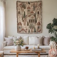 Christmas Angel Woven Throw, Religious Holiday Blanket Or Pillow , Faith Gift, Russian Church Homedecor, Made in Usa Slava Gift von CustomGiftStudioND