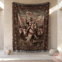 Crusader Commander Woven Blanket, Templar Army Throw, Red Cross Battle Tapestry, Religious Art Decor, Christian Gift Crusader Commander Woven Blanket, Templar Army Throw, Red Cross Battle Tapestry, Religious Art Decor, Christian Gift von CustomGiftStudioND