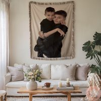 Custom Picture Blanket - Personalized Throw Unique Gift For Family Special Moments Woven Memory Keepsake Send Image Within 24 Hours von CustomGiftStudioND