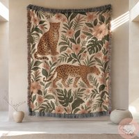 Leopard Woven Blanket Or Pillow Tropical Floral Home Decor Surreal Room Tapestry Animal Print Gift Jungle Theme Throw Leopard Woven Blanket Or Pillow Tropical Floral Home Decor Surreal Room Tapestry Animal Print Gift Jungle Theme Throw von CustomGiftStudioND
