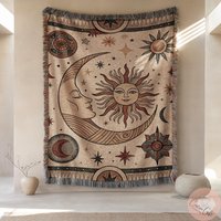 Lunar Woven Blanket Or Pillow, Celestial Home Decor, Sun & Moon Throw, Astrology Gift, Personalized Dreamy Aesthetic Lunar Woven Blanket Or Pillow, Celestial Home Decor, Sun & Moon Throw, Astrology Gift, Personalized Dreamy Aesthetic von CustomGiftStudioND