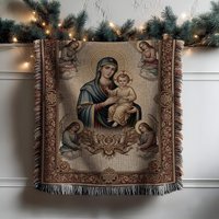 Mary & Jesus Woven Blanket, Angel Art Blanket Gift, Religious Decor, Blessed Virgin Christ Child Tapestry Throw Gift Mary & Jesus Woven Blanket, Angel Art Blanket Gift, Religious Decor, Blessed Virgin Christ Child Tapestry Throw Gift von CustomGiftStudioND