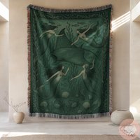 Mermaid Woven Blanket Sea Creature Pillow Surreal Room Ocean Home Decor Fantasy Coastal Throw Stingray Art Wall Hanging von CustomGiftStudioND