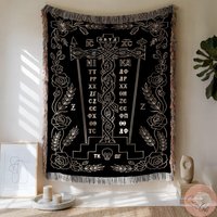 Orthodox Russian Golgotha Cross Woven Blanket, Unique Christian Throw, Religious Decor, Cross Blanket von CustomGiftStudioND