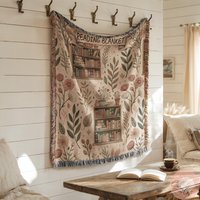 Personalized Library Blanket Or Pillow Custom Bookish Gift Cozy Reading Decor Woven Tapestry Throw For Bookworms Made in Usa Personalized Library Blanket Or Pillow Custom Bookish Gift Cozy Reading Decor Woven Tapestry Throw For Bookworms Made in Usa von CustomGiftStudioND