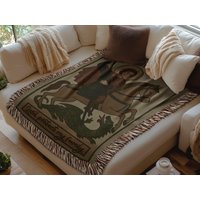 Personalized St George Woven Blanket Orthodox Icon Style Custom Religious Gift With Name Or Quote Art Slava von CustomGiftStudioND