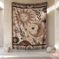 Sun Moon Stars Woven Blanket, Boho & Throw, Starry Night Gifted Celestial Bohemian Giftf Ul Decor von CustomGiftStudioND