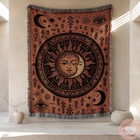 Sun & Moon Woven Blanket, Celestial Pillow, Surreal Room Woven, Boho Decor, Witchy Gift, Astrology Art, Cosmic Design, Unique Home Sun & Moon Woven Blanket, Celestial Pillow, Surreal Room Woven, Boho Decor, Witchy Gift, Astrology Art, Cosmic Design, Unique Home von CustomGiftStudioND