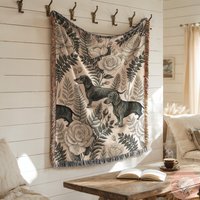 Woven Blanket Or Pillow Floral Dachshund Tapestry Throw Dog Lover Gift Custom Personalized Pet Memorial Usa von CustomGiftStudioND