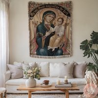 Woven Blanket Throw, Christian Art Mother & Child Woven, Virgin Mary Jesus Religious Home Decor, Spiritual Gift, Custom Woven Blanket Throw, Christian Art Mother & Child Woven, Virgin Mary Jesus Religious Home Decor, Spiritual Gift, Custom von CustomGiftStudioND