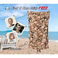 Funny Family Faces Beach Towel, Customized Towel With Faces, Personalize Photo Towel, Customied Birthday /Vacation Gifts, Gift For Bestfriend von BreezeWeave