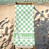 Personalized Kids Name Beach Towel, Custom Vans Checker Pattern Pool Towel For Girls, Birthday Gift Daughter, Summer Party Favor Personalized Kids Name Beach Towel, Custom Vans Checker Pattern Pool Towel For Girls, Birthday Gift Daughter, Summer Party Favor von CustomHotpinksummer