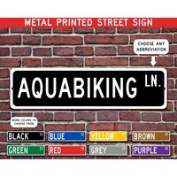 Aquabiking Geschenk, Metall Straßenschild, Sport Personalisiertes Schild, Individuelles Metallschild - Mehrere Farben Verfügbar von CustomIslandGifts