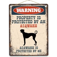 Azawakh Metallschild, Lustige Warnschild Hund, Rustikale Retro Verwitterte Distressed Plaque, Geschenkidee von CustomIslandGifts