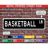 Basketball Geschenk, Metall Straßenschild, Sport Personalisiertes Schild, Individuelles Metallschild - Mehrere Farben Verfügbar von CustomIslandGifts