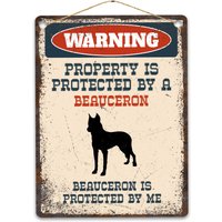 Beauceron Metallschild, Lustiges Warnschild Hund, Rustikale Retro Verwitterte Distressed Plaque, Geschenkidee von CustomIslandGifts