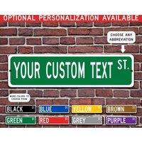 Benutzerdefinierte Straßenschild, Personalisiertes Schild, Metallschild - Mehrere Farben Erhältlich von CustomIslandGifts