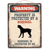 Boerboel Metallschild, Lustiges Warnschild Hund, Rustikales Retro Verwittertes Distressed Schild, Geschenkidee von CustomIslandGifts