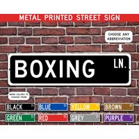 Boxen Geschenk, Metall Straßenschild, Sport Personalisiertes Schild, Individuelles Metallschild - Mehrere Farben Verfügbar von CustomIslandGifts