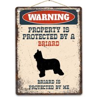 Briard Metall Schild, Lustige Warnung Hund Rustikale Retro Verwitterte Distressed Plaque, Geschenkidee von CustomIslandGifts