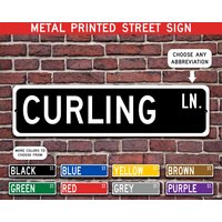 Curling Geschenk, Metall Straßenschild, Sport Personalisiertes Schild, Individuelles Metallschild - Mehrere Farben Verfügbar von CustomIslandGifts