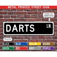 Darts Geschenk, Metall Straßenschild, Sport Personalisiertes Schild, Individuelles Metallschild - Mehrere Farben Verfügbar von CustomIslandGifts