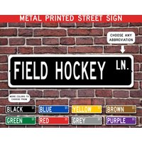 Feldhockey Geschenk, Metall Straßenschild, Sport Personalisiertes Schild, Individuelles Metallschild - Mehrere Farben Verfügbar von CustomIslandGifts