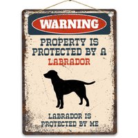 Labrador Metallschild, Lustiges Warnschild Hund, Rustikale Retro Verwitterte Distressed Plaque, Geschenkidee von CustomIslandGifts