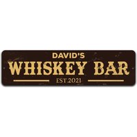 Retro Whiskey Bar Metallschild, Personalisiertes Schild, Distressed Vintage Schild von CustomIslandGifts