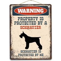 Schnauzer Metallschild, Lustiges Warnschild Hund, Rustikales Retro Verwittertes Distressed Schild, Geschenkidee von CustomIslandGifts