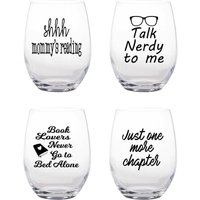 4Er Set - Book Lover Weingläser. Buchzitat Weingläser Buchclub von CustomKreationGoods