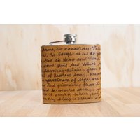 Benutzerdefinierte Flasche - Leder Hüftkolben in Der Smokey Muster Antik Braun 6Oz Mit Inschrift Hochzeit Oder Drittes Jubiläumsgeschenk von CustomLeatherGifts