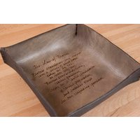 Personalisierte Leder Valet Tablett Inschrift, Antik-Schwarz von CustomLeatherGifts