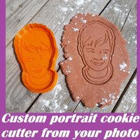 Benutzerdefinierte Cookie Cutter, Personalisierte Ausstechform, Benutzerdefinierte Porträt-Ausstechform, Gesicht Kleinkind von CustomMadeStamp