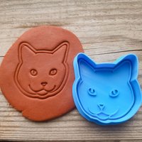 Katzen-Ausstecher, Katzengesicht-Ausstecher, Katzen-Leckereien, Katzenparty, Kitty-Ausstecher Und Prägung, Katzen-Ohrringstempel Aus Fimo von CustomMadeStamp