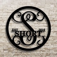 22 "Rundes Familienmonogramm Mit Familienname Und Jubiläumsjahr von CustomMetalWorx