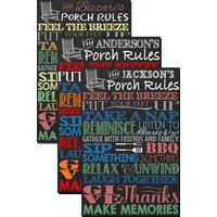 Porch Rules Zeichen, Benutzerdefiniertes Outdoor Kreidetafel Stil Veranda Regeln Zeichen Für Zu Hause, Dekor Ideen Sgnout02 von CustomPrintablesNY